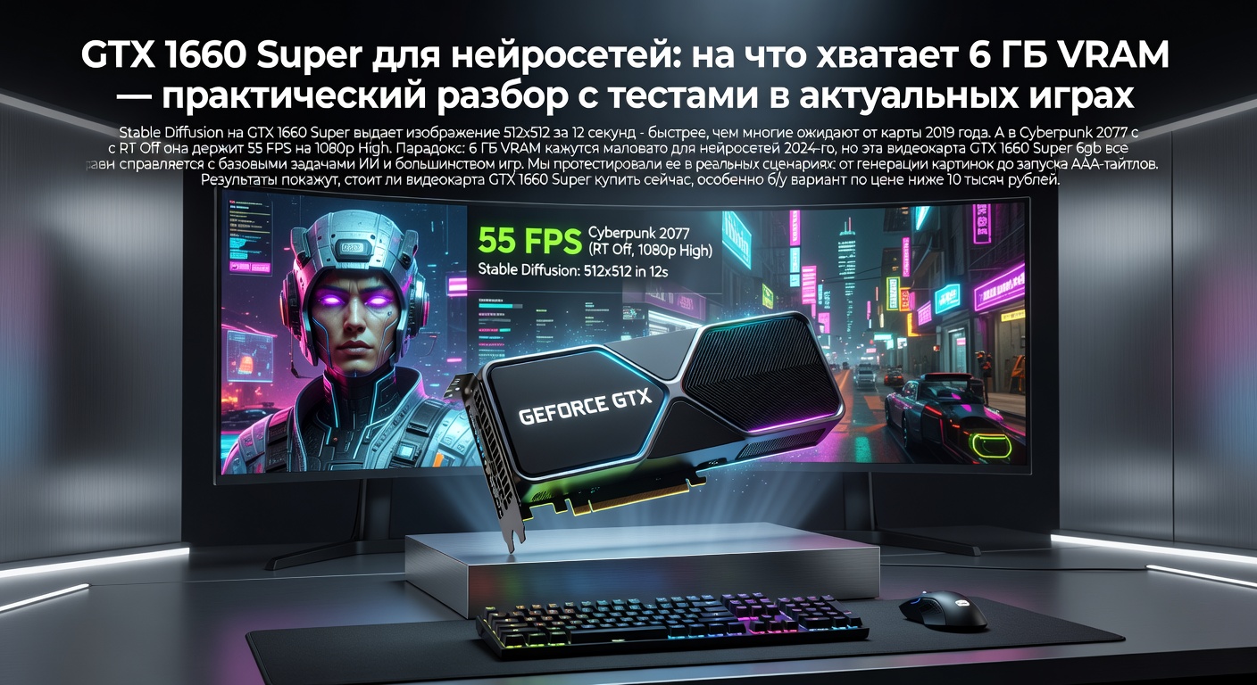 GTX 1660 Super для нейросетей: на что хватает 6 ГБ VRAM — практический разбор с тестами в актуальных играх