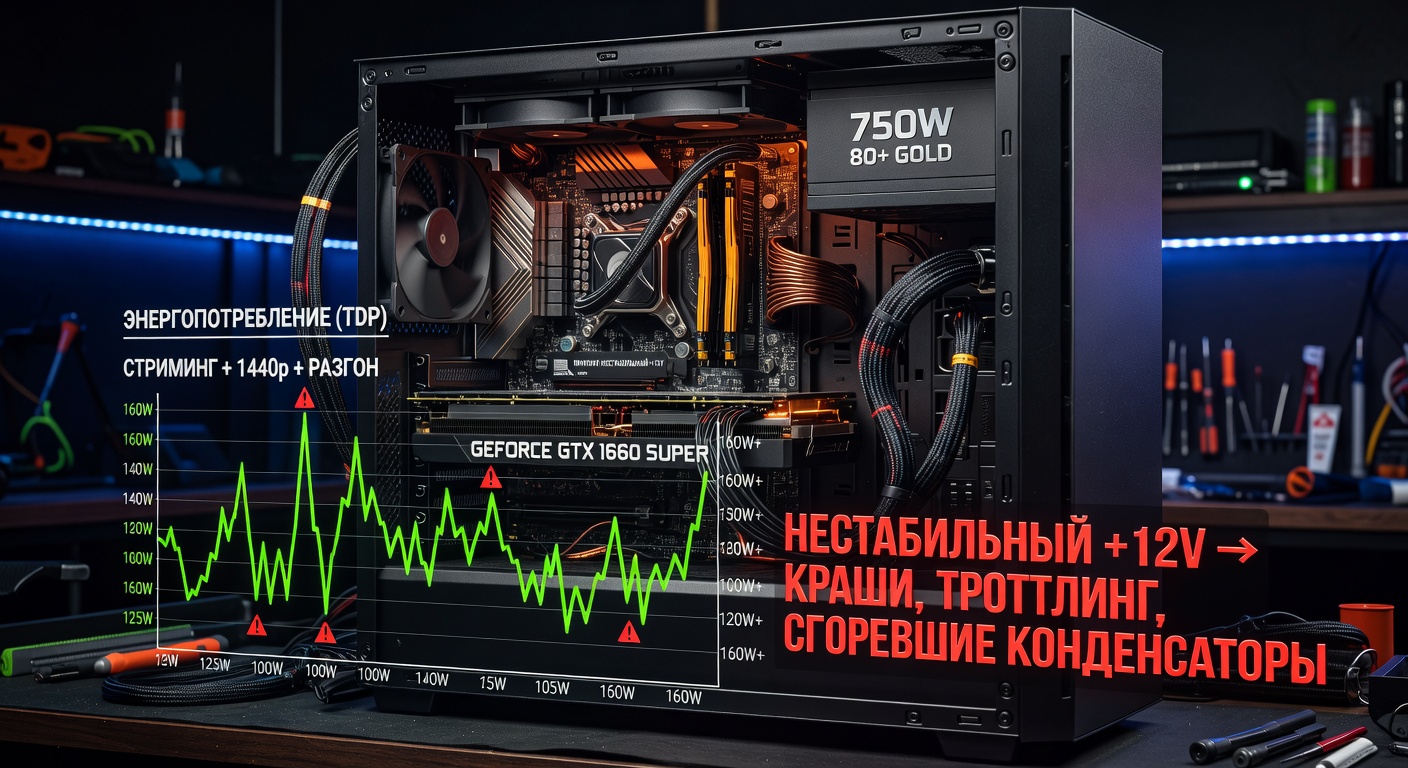 Энергопотребление GTX 1660 Super: какой БП реально нужен — разбор для геймеров, стримеров и владельцев ПК